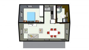 Low cost housing; low cost houses; cheap housing; cheap houses; modular housing; modular houses; small housing; small houses; huisie by die see